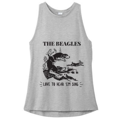 Rabbit Hunting The Beagles Love To Hear Em Sing Ladies PosiCharge Tri-Blend Wicking Tank