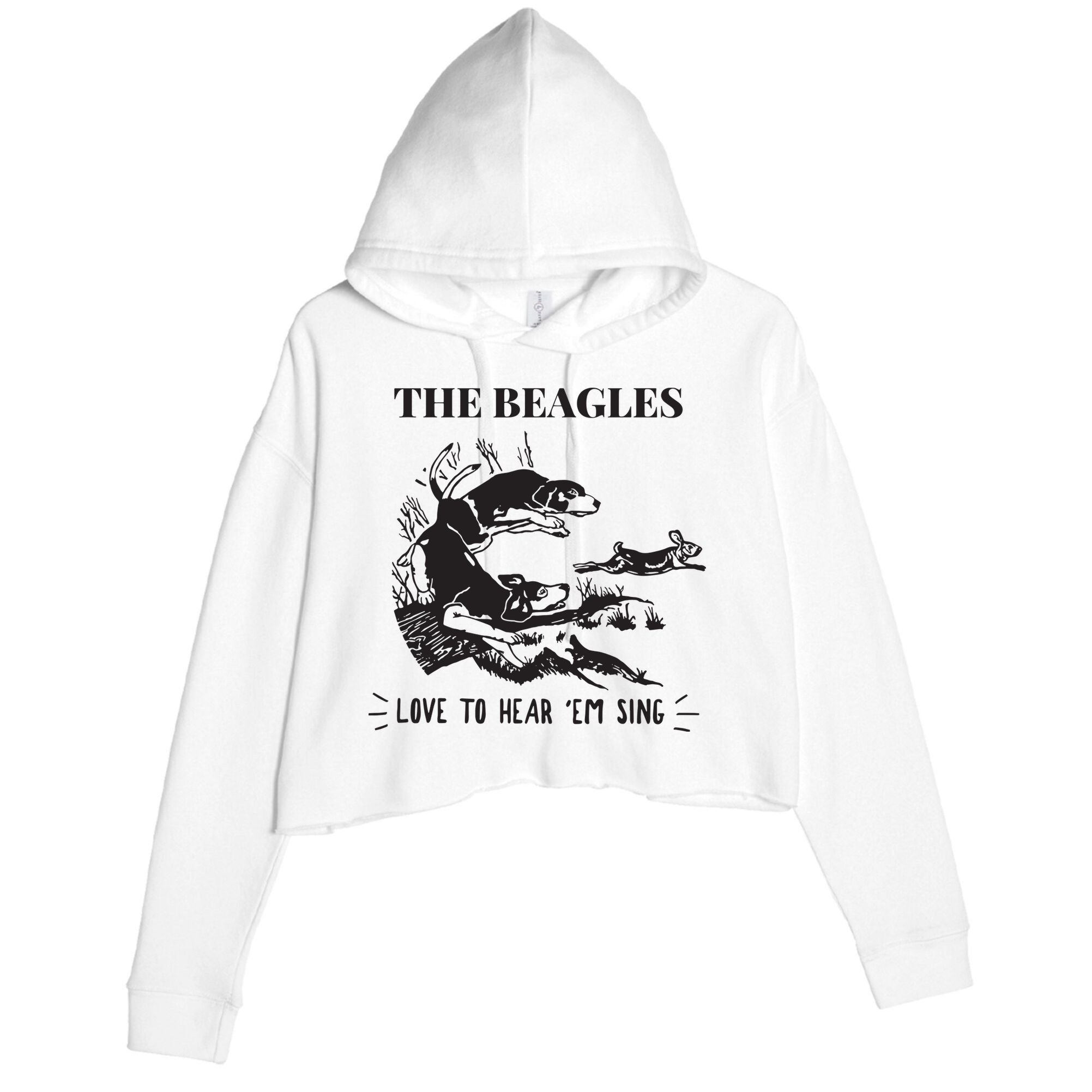 Rabbit Hunting The Beagles Love To Hear Em Sing Crop Fleece Hoodie