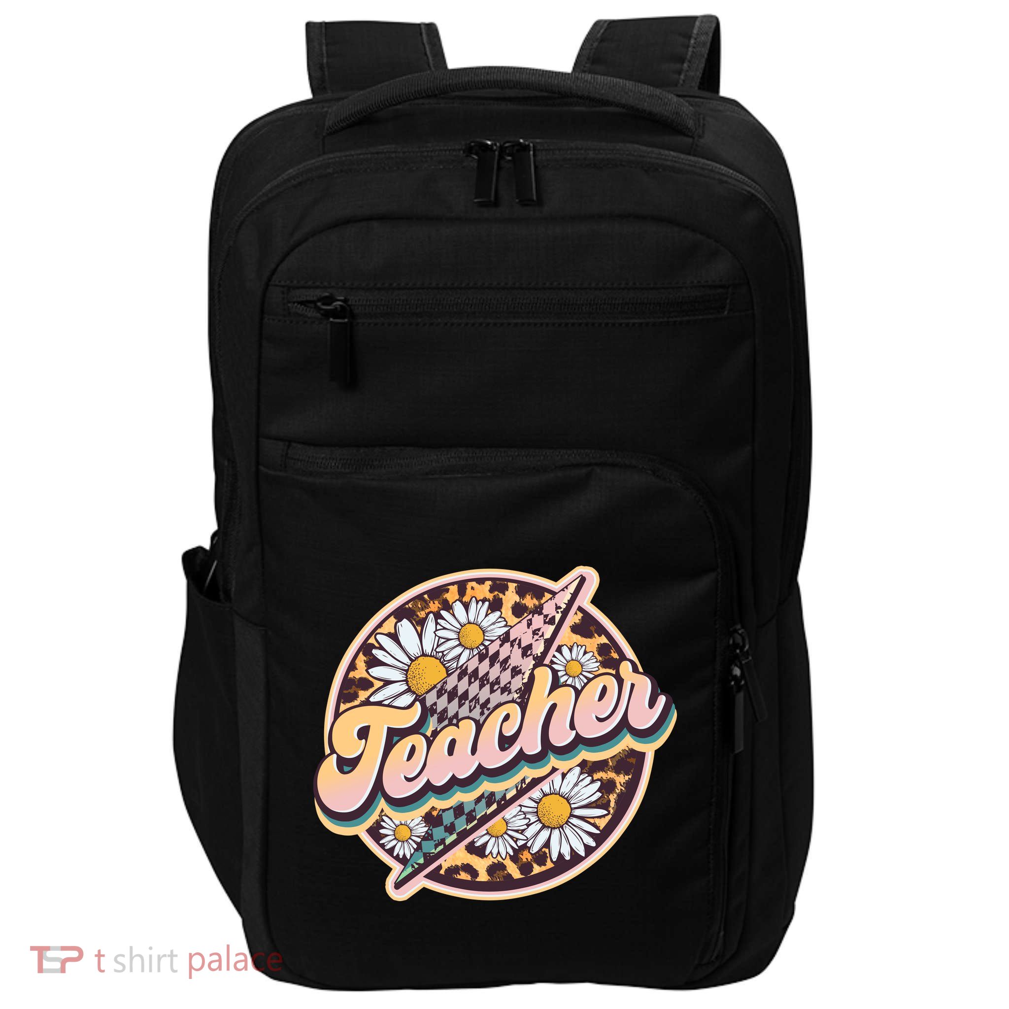 Retro Hippie Teacher Impact Tech Backpack