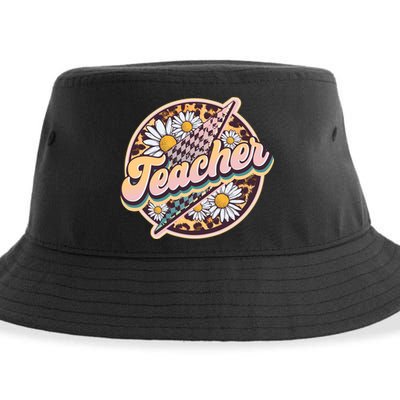 Retro Hippie Teacher Sustainable Bucket Hat