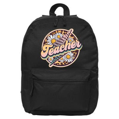 Retro Hippie Teacher 16 in Basic Backpack