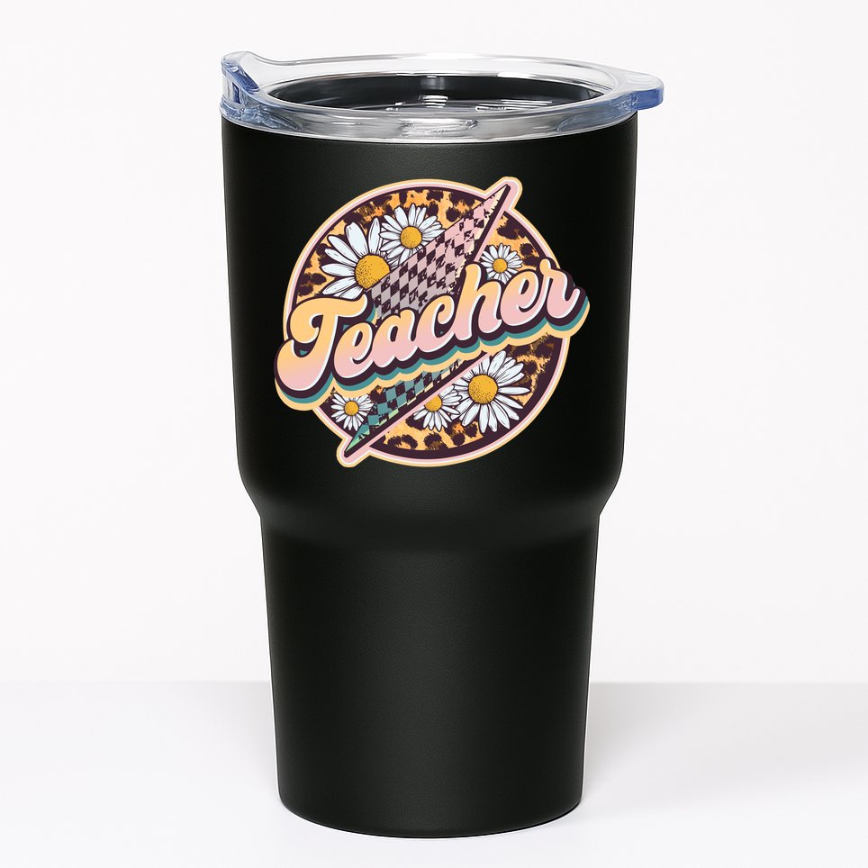 Retro Hippie Teacher Tumbler
