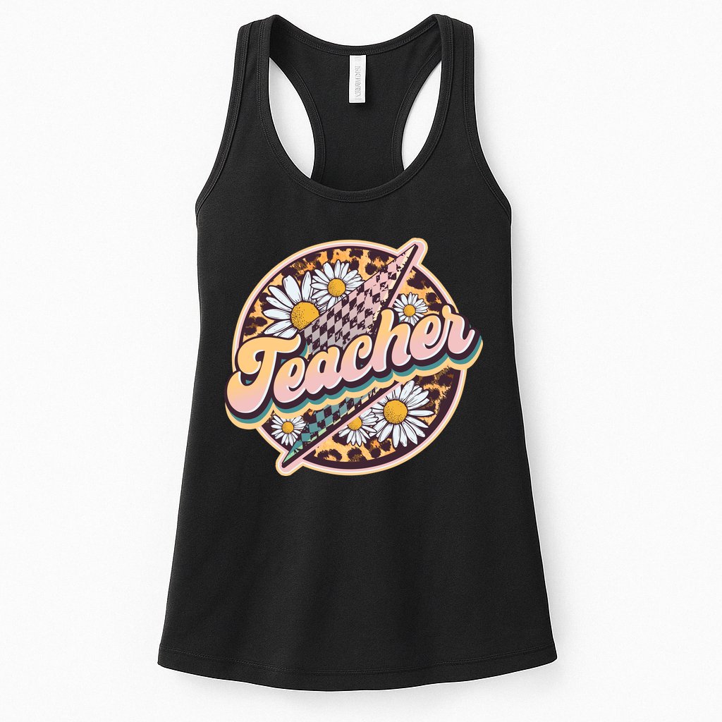 Retro Hippie Teacher Womens Tank Top