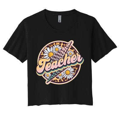 Retro Hippie Teacher Crop Top