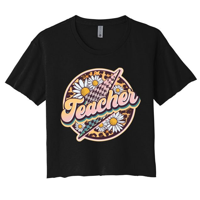 Retro Hippie Teacher Crop Top