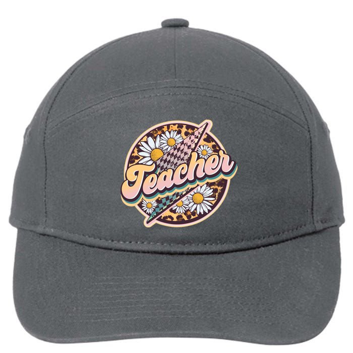 Retro Hippie Teacher 7-Panel Snapback Hat