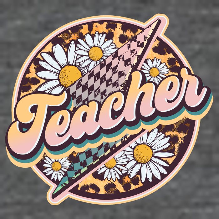 Retro Hippie Teacher 7-Panel Snapback Hat