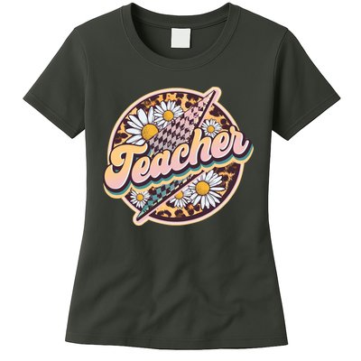 Retro Hippie Teacher Womens T-Shirt
