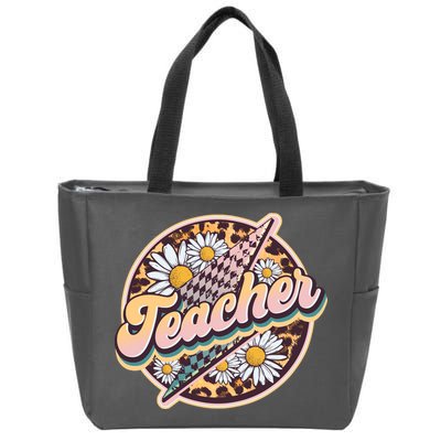 Retro Hippie Teacher Zip Tote Bag