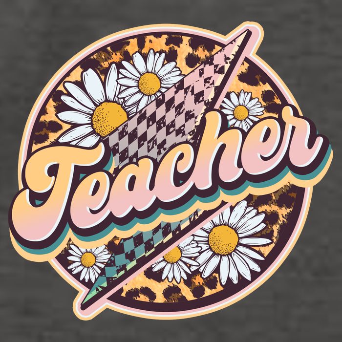 Retro Hippie Teacher Vector Backpack