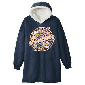 Retro Hippie Teacher Hooded Wearable Blanket