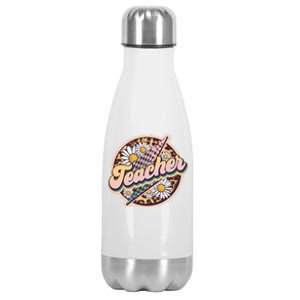 Retro Hippie Teacher Stainless Steel Insulated Water Bottle