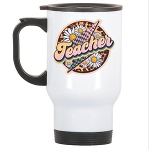 Retro Hippie Teacher Stainless Steel Travel Mug