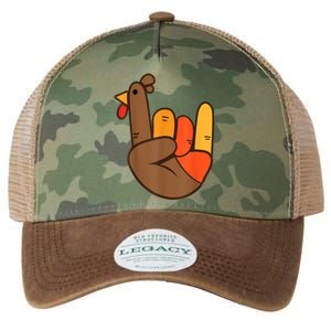 Rocker Hand Turkey Rock Funny Thanksgiving Legacy Tie Dye Trucker Hat