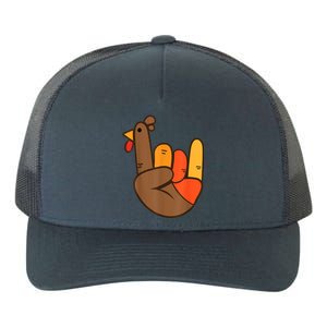 Rocker Hand Turkey Rock Funny Thanksgiving Yupoong Adult 5-Panel Trucker Hat