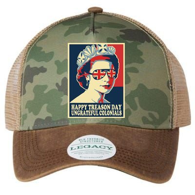 Retro Happy Treason Day 4th Of July British Colonials Flag Legacy Tie Dye Trucker Hat
