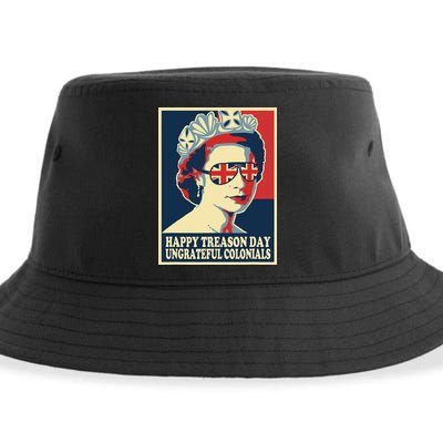 Retro Happy Treason Day 4th Of July British Colonials Flag Sustainable Bucket Hat
