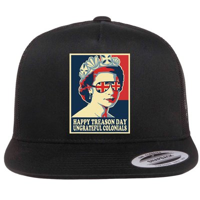 Retro Happy Treason Day 4th Of July British Colonials Flag Flatbill Hat