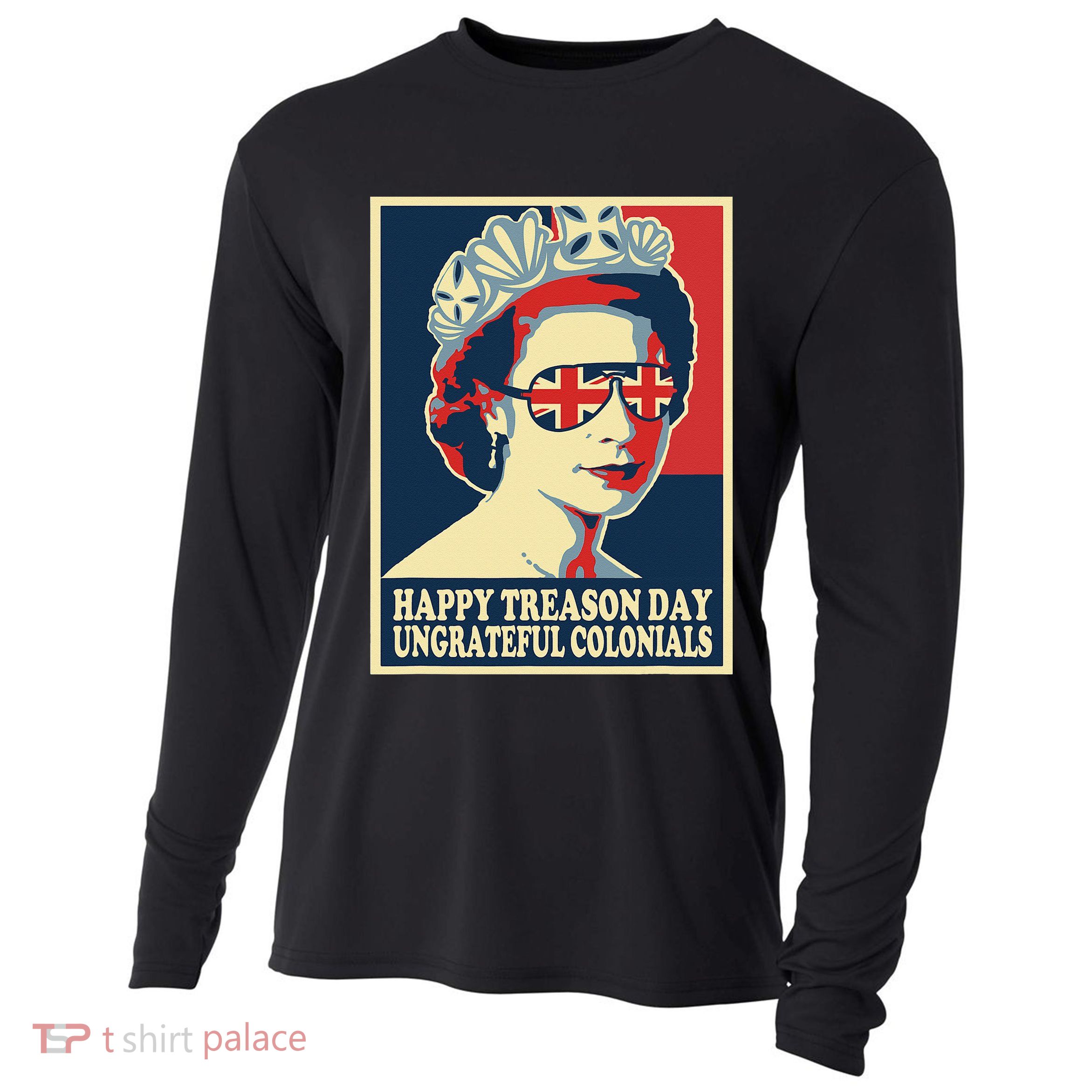 Retro Happy Treason Day 4th Of July British Colonials Flag Cooling Performance Long Sleeve Crew