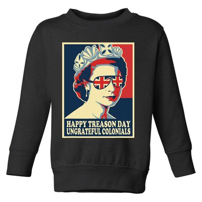 Retro Happy Treason Day 4th Of July British Colonials Flag Toddler Sweatshirt