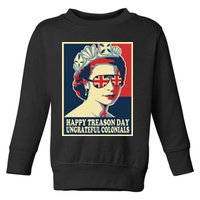 Retro Happy Treason Day 4th Of July British Colonials Flag Toddler Sweatshirt