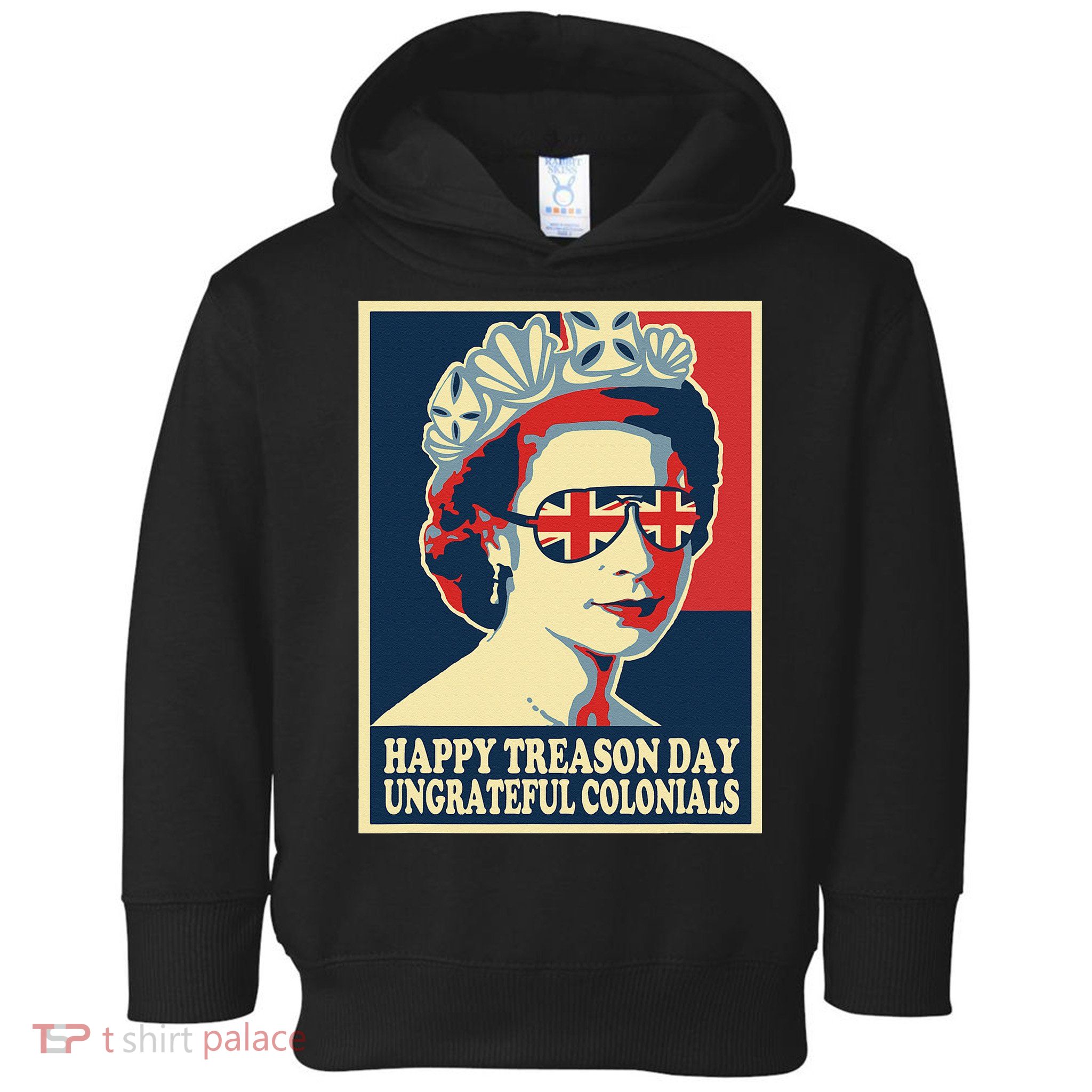 Retro Happy Treason Day 4th Of July British Colonials Flag Toddler Hoodie