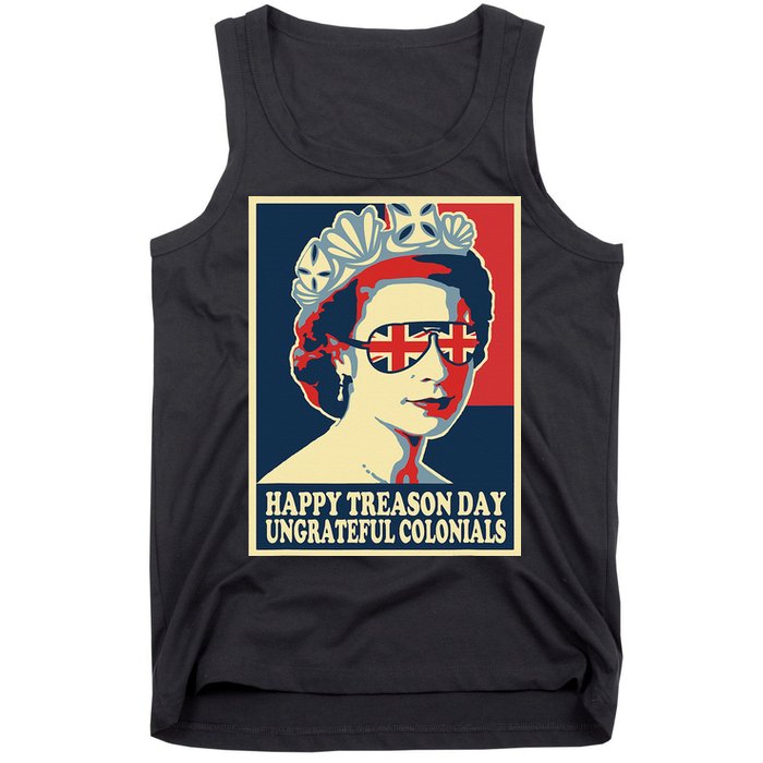 Retro Happy Treason Day 4th Of July British Colonials Flag Tank Top