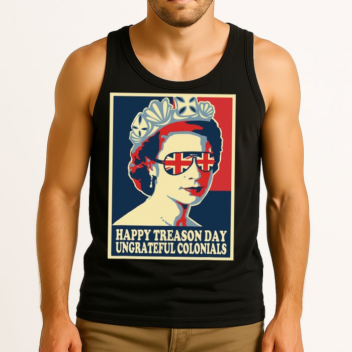 Retro Happy Treason Day 4th Of July British Colonials Flag Tank Top