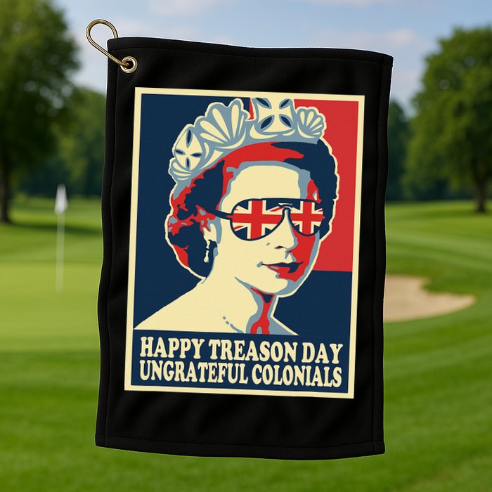 Retro Happy Treason Day 4th Of July British Colonials Flag Golf Towel
