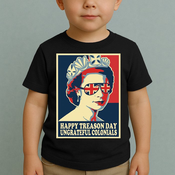 Retro Happy Treason Day 4th Of July British Colonials Flag Toddler T-Shirt