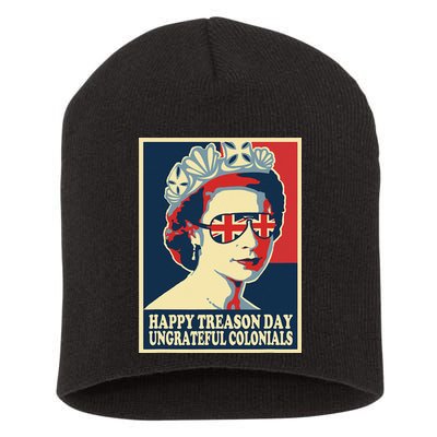 Retro Happy Treason Day 4th Of July British Colonials Flag Short Acrylic Beanie