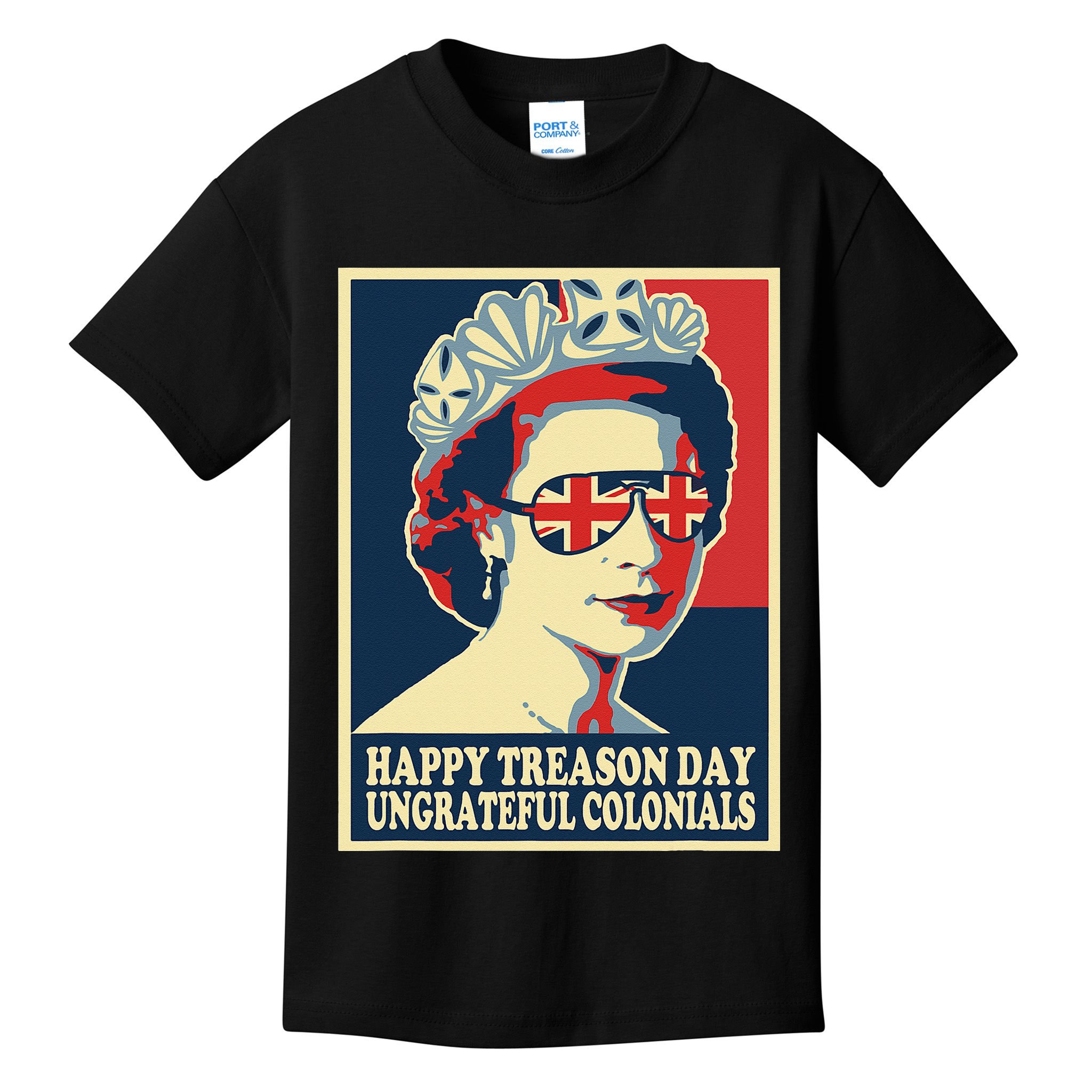 Retro Happy Treason Day 4th Of July British Colonials Flag Kids T-Shirt