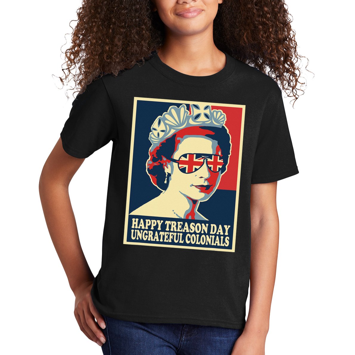 Retro Happy Treason Day 4th Of July British Colonials Flag Kids T-Shirt