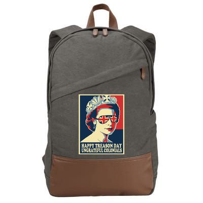 Retro Happy Treason Day 4th Of July British Colonials Flag Cotton Canvas Backpack