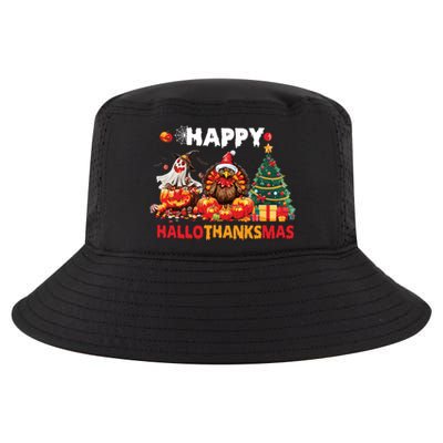 Retro Halloween Thanksgiving Christmas Happy Hallothanksmas Cool Comfort Performance Bucket Hat