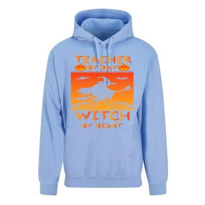 Retro Halloween Teacher By Day Witch By Night Meaningful Gift Unisex Surf Hoodie