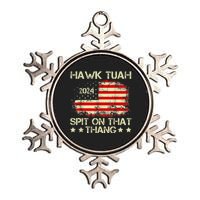 Retro Hawk Tuah 24 Spit On That Thang American Flag Gift Metallic Star Ornament