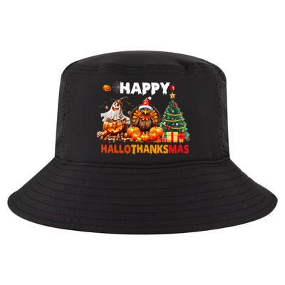 Retro Halloween Thanksgiving Christmas Happy Hallothanksmas Cool Comfort Performance Bucket Hat