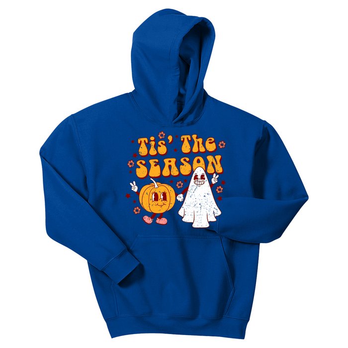 Retro Halloween Tis The Season Halloween Ghost Boy Girl Gift Kids Hoodie