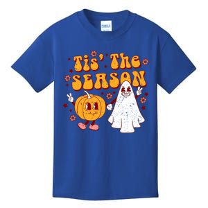 Retro Halloween Tis The Season Halloween Ghost Boy Girl Gift Kids T-Shirt