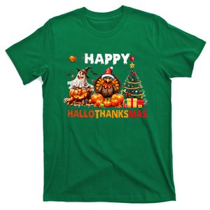 Retro Halloween Thanksgiving Christmas Happy Hallothanksmas T-Shirt