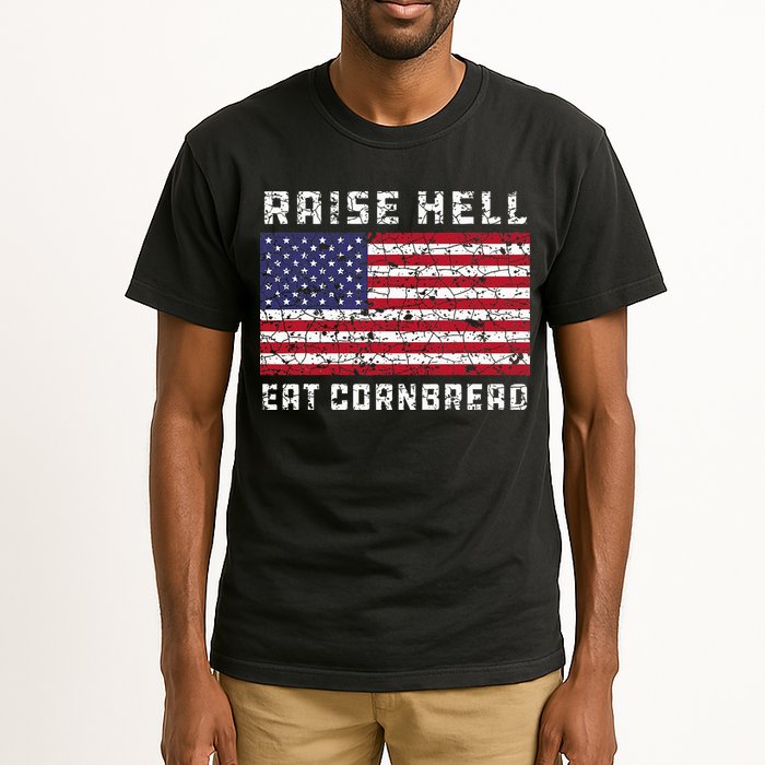 Raise Hell Usa Flag Eat Cornbread Redneck Country July 4 Tall T-Shirt
