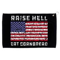 Raise Hell Usa Flag Eat Cornbread Redneck Country July 4 Grommeted Golf Towel