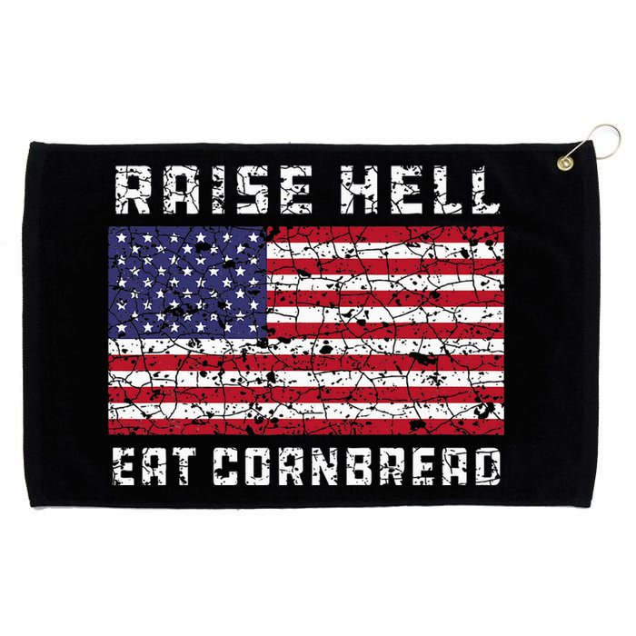 Raise Hell Usa Flag Eat Cornbread Redneck Country July 4 Grommeted Golf Towel