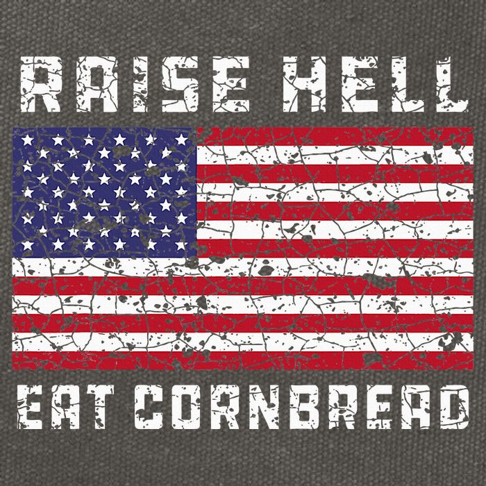 Raise Hell Usa Flag Eat Cornbread Redneck Country July 4 Cotton Canvas Backpack