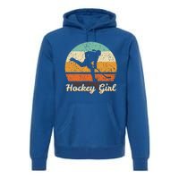 Retro Hockey Vintage Hockey Player Gift 90s Icehockey Gift Premium Hoodie