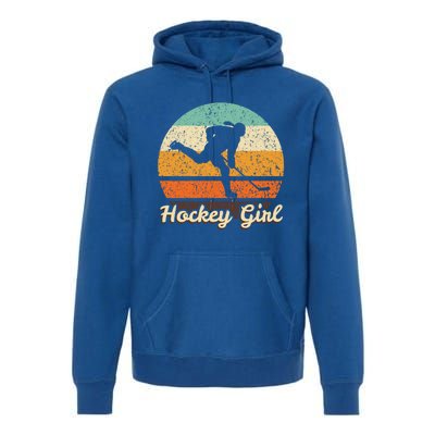 Retro Hockey Vintage Hockey Player Gift 90s Icehockey Gift Premium Hoodie