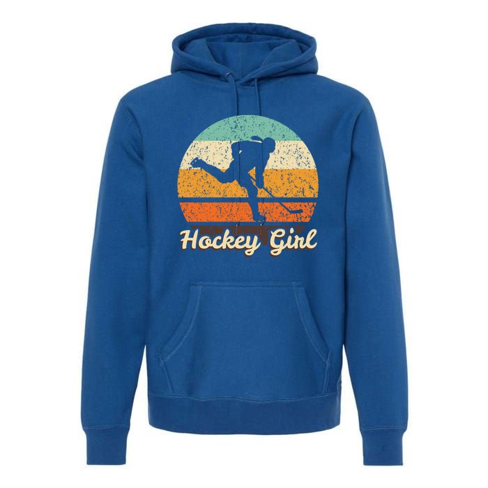 Retro Hockey Vintage Hockey Player Gift 90s Icehockey Gift Premium Hoodie