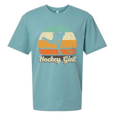 Retro Hockey Vintage Hockey Player Gift 90s Icehockey Gift Sueded Cloud Jersey T-Shirt