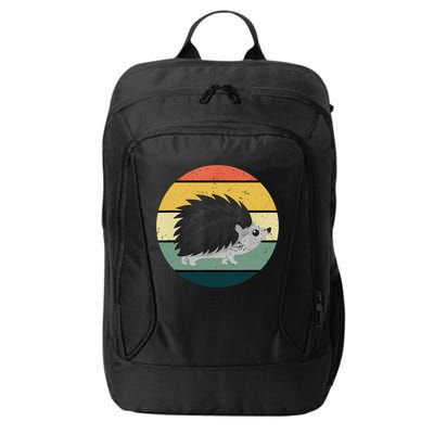 Retro Hedgehog Vintage Hedgehogs Cute Forest Animal Lover TShirt City Backpack